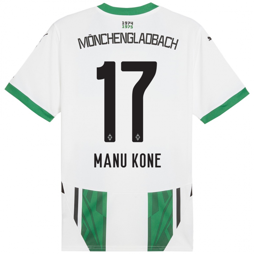 Pánské Manu Kone #17 Bílá Zelená Domů Hráčské Dresy 2024/25 Dres