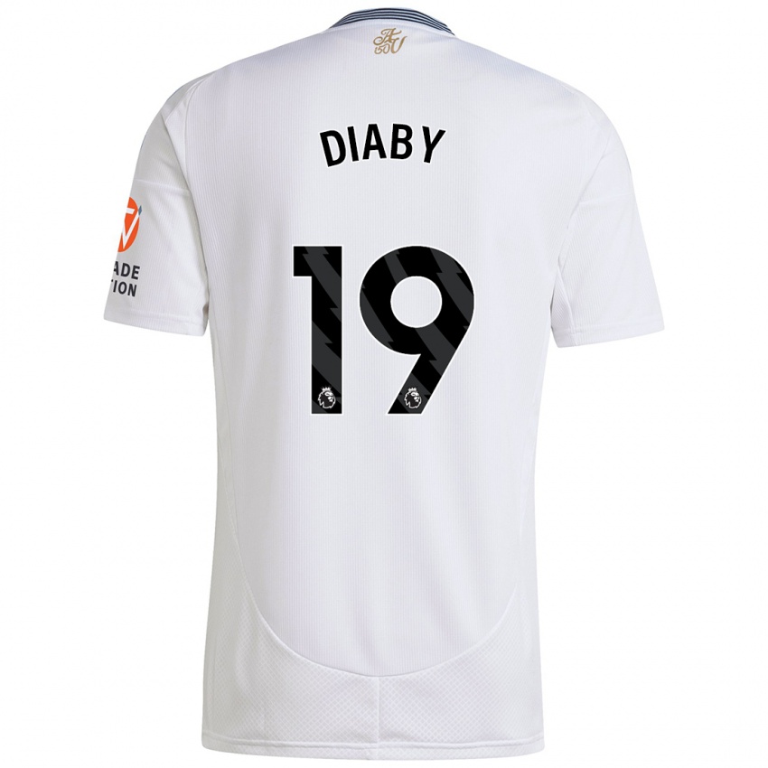 Pánské Moussa Diaby #19 Bílý Daleko Hráčské Dresy 2024/25 Dres