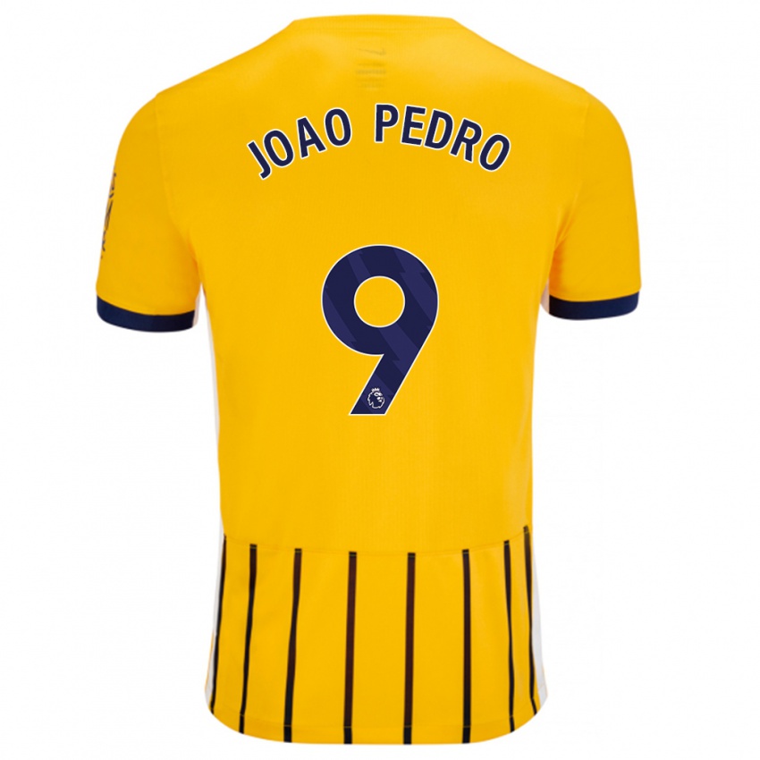 Pánské João Pedro #9 Zlaté Modré Proužky Daleko Hráčské Dresy 2024/25 Dres