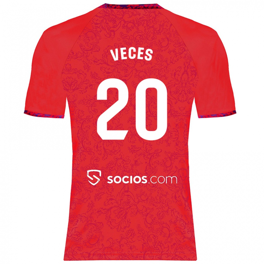 Pánské Sergio Veces #20 Červený Daleko Hráčské Dresy 2024/25 Dres