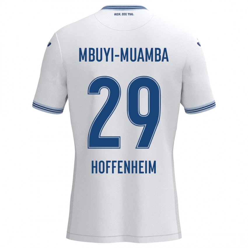 Pánské Hubert Mbuyi-Muamba #29 Bílá Modrá Daleko Hráčské Dresy 2024/25 Dres