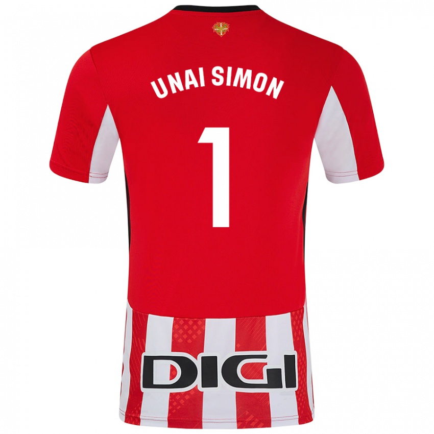 Dámské Unai Simon #1 Červená Bílá Domů Hráčské Dresy 2024/25 Dres