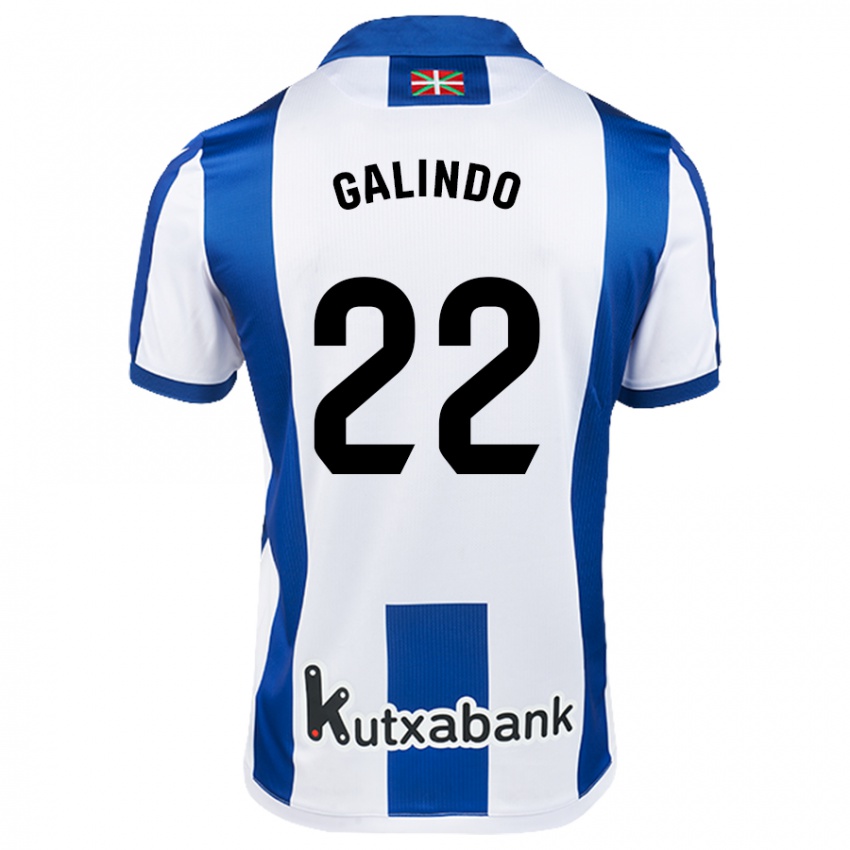 Dámské Iker Galindo #22 Bílá Modrá Domů Hráčské Dresy 2024/25 Dres