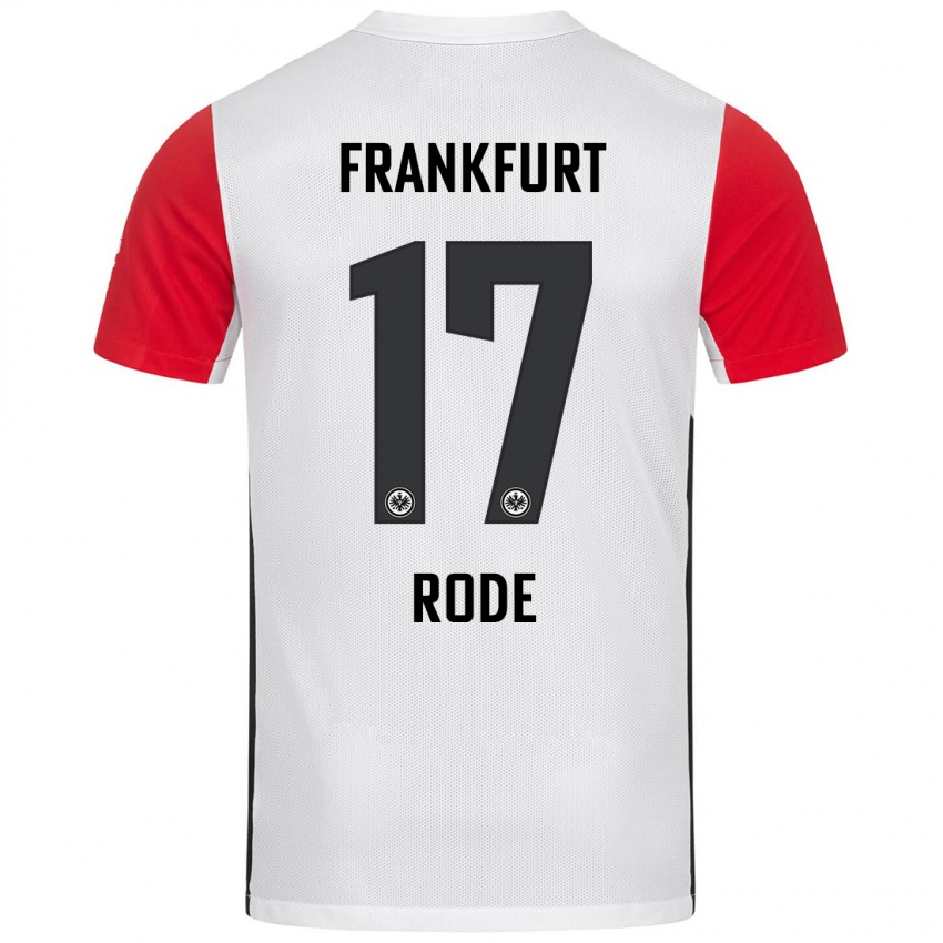 Dámské Sebastian Rode #17 Bílá Červená Domů Hráčské Dresy 2024/25 Dres