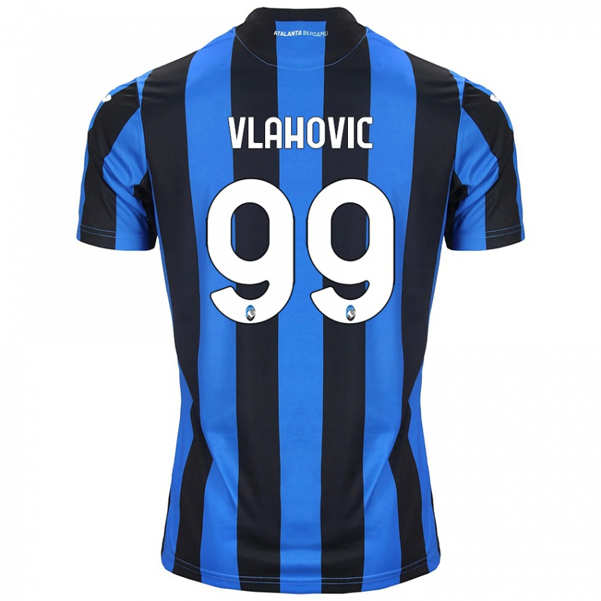 Dětské Vanja Vlahovic #99 Modrá Černá Domů Hráčské Dresy 2024/25 Dres