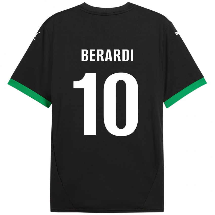 Dětské Domenico Berardi #10 Černá Tmavě Zelená Domů Hráčské Dresy 2024/25 Dres