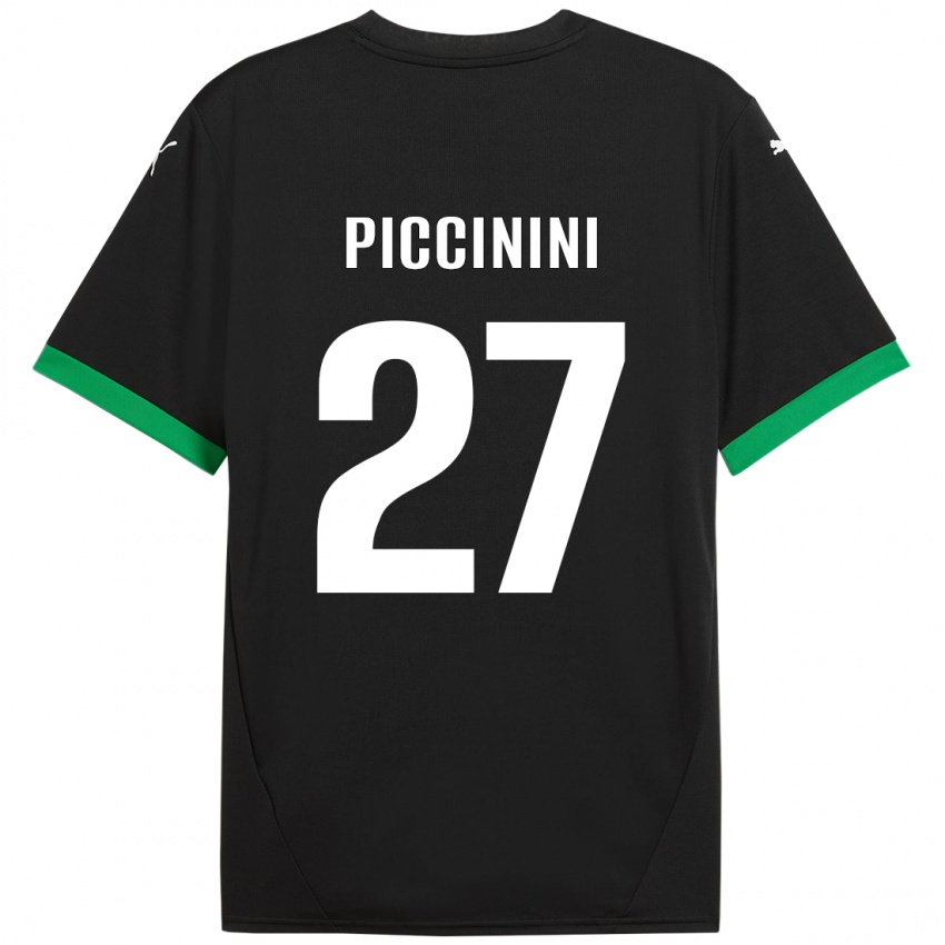 Dětské Stefano Piccinini #27 Černá Tmavě Zelená Domů Hráčské Dresy 2024/25 Dres