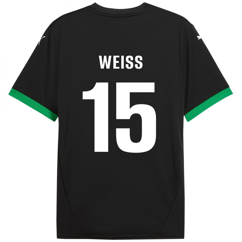 Dětské David Weiss #15 Černá Tmavě Zelená Domů Hráčské Dresy 2024/25 Dres