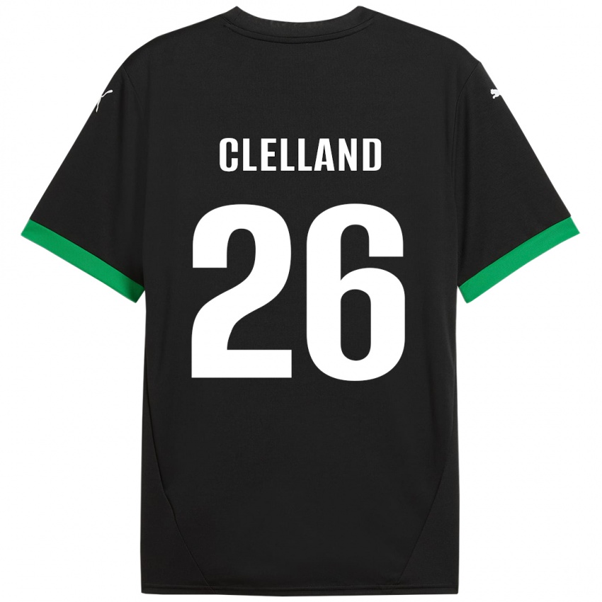 Dětské Lana Clelland #26 Černá Tmavě Zelená Domů Hráčské Dresy 2024/25 Dres