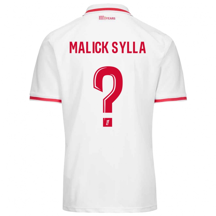 Dětské Malick Sylla #0 Bílá Červená Domů Hráčské Dresy 2024/25 Dres