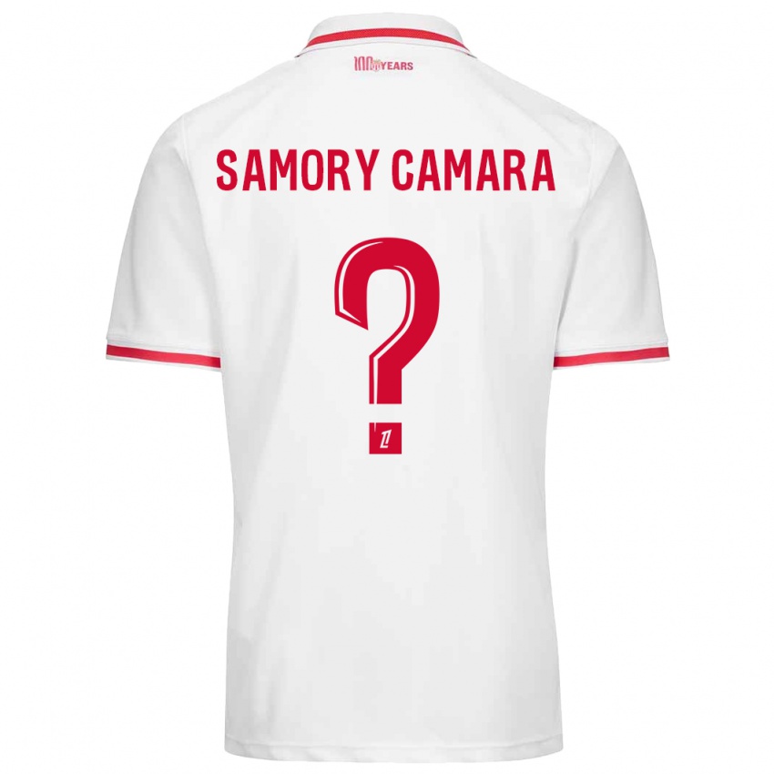 Dětské Verges Samory Camara #0 Bílá Červená Domů Hráčské Dresy 2024/25 Dres