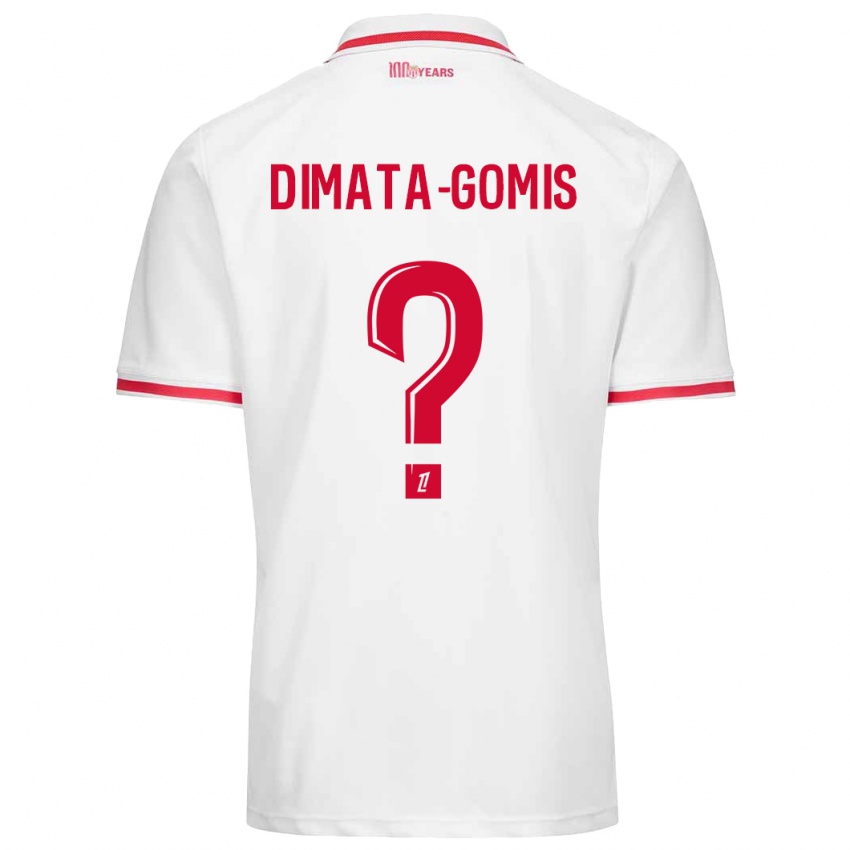 Dětské Kamron Dimata-Gomis #0 Bílá Červená Domů Hráčské Dresy 2024/25 Dres