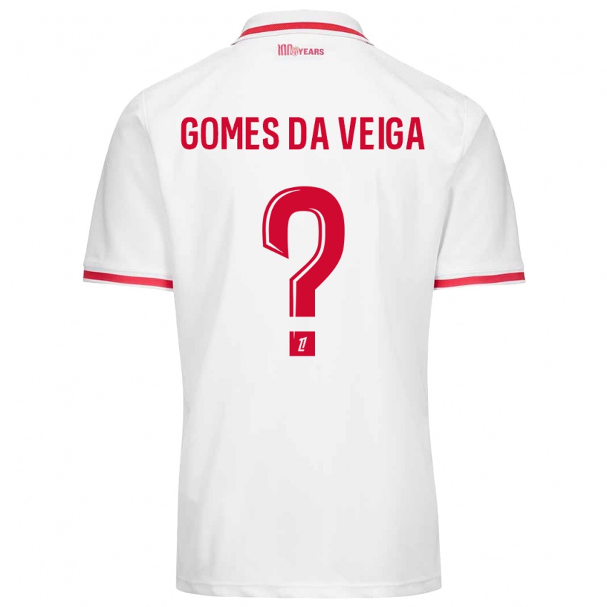 Dětské Melvin Gomes Da Veiga #0 Bílá Červená Domů Hráčské Dresy 2024/25 Dres