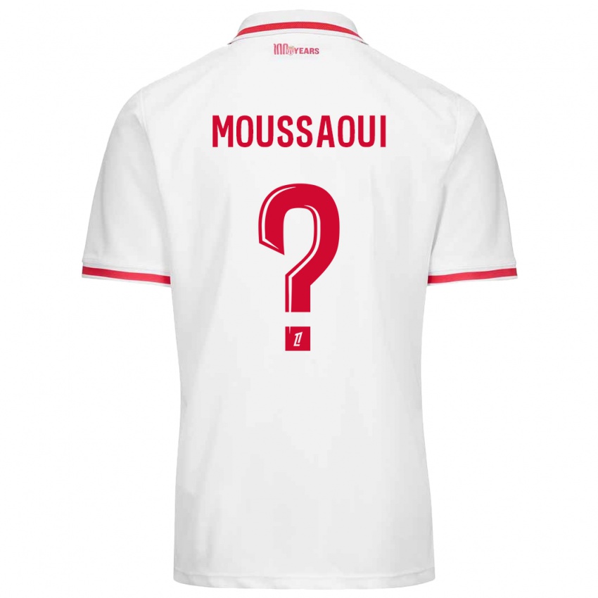 Dětské Wassim Moussaoui #0 Bílá Červená Domů Hráčské Dresy 2024/25 Dres