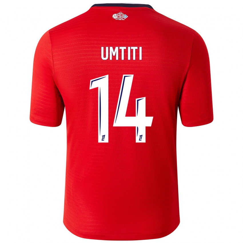 Dětské Samuel Umtiti #14 Červená Bílá Domů Hráčské Dresy 2024/25 Dres