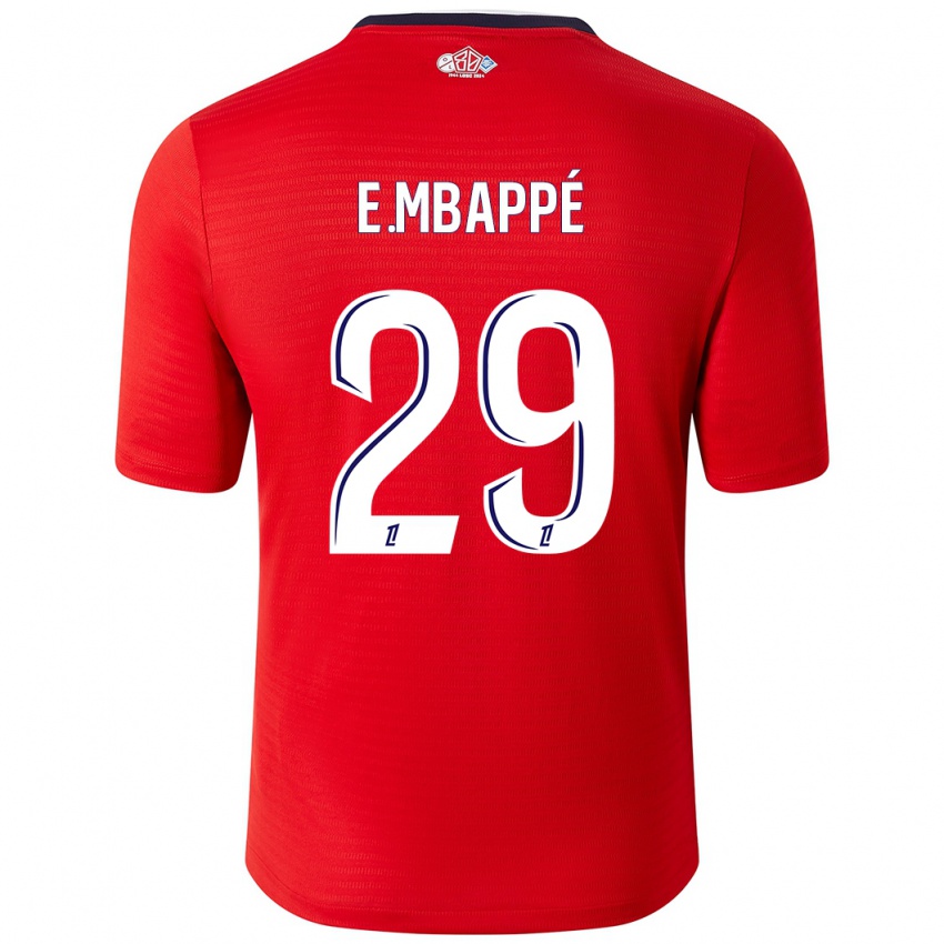 Dětské Ethan Mbappe #29 Červená Bílá Domů Hráčské Dresy 2024/25 Dres