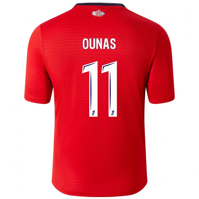 Dětské Adam Ounas #11 Červená Bílá Domů Hráčské Dresy 2024/25 Dres