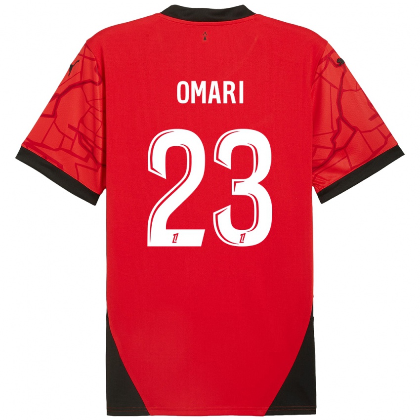 Dětské Warmed Omari #23 Červená Černá Domů Hráčské Dresy 2024/25 Dres