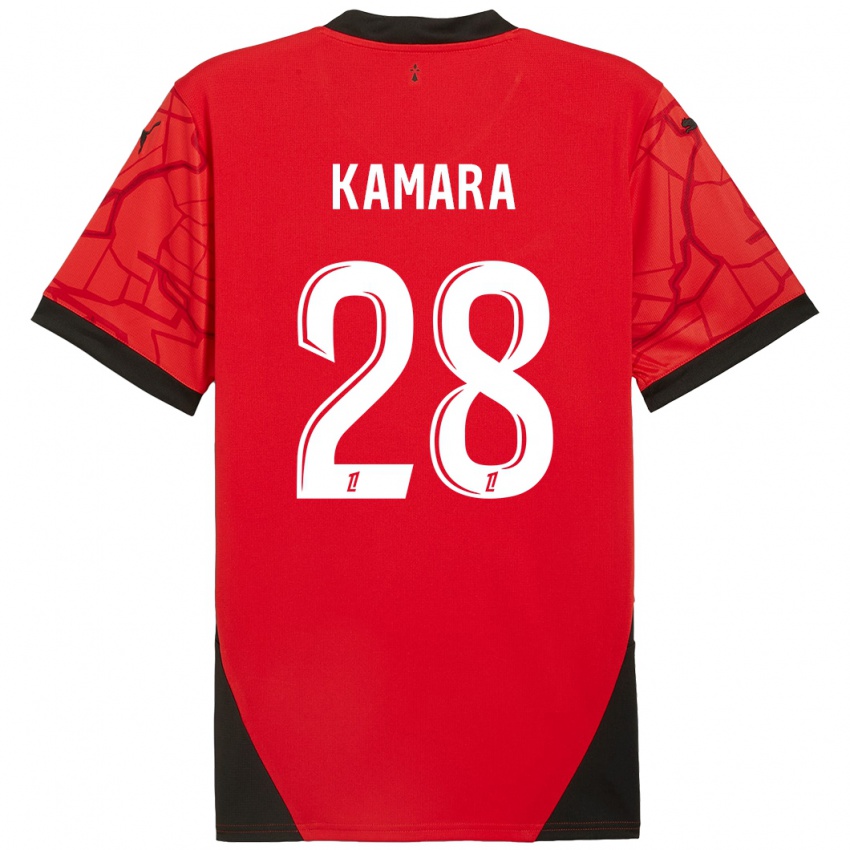 Dětské Glen Kamara #28 Červená Černá Domů Hráčské Dresy 2024/25 Dres