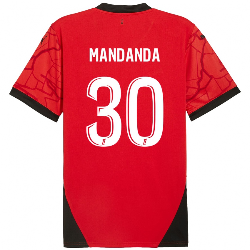 Dětské Steve Mandanda #30 Červená Černá Domů Hráčské Dresy 2024/25 Dres