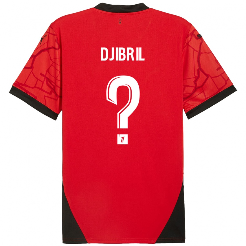 Dětské Djibril Diallo #0 Červená Černá Domů Hráčské Dresy 2024/25 Dres