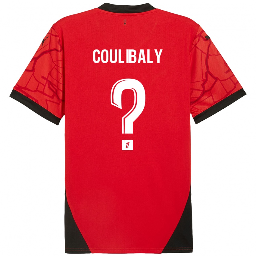 Dětské Joël Coulibaly #0 Červená Černá Domů Hráčské Dresy 2024/25 Dres