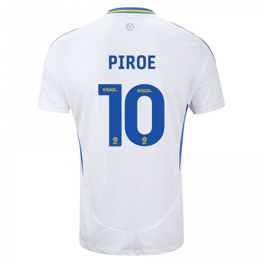 Dětské Joël Piroe #10 Bílá Modrá Domů Hráčské Dresy 2024/25 Dres