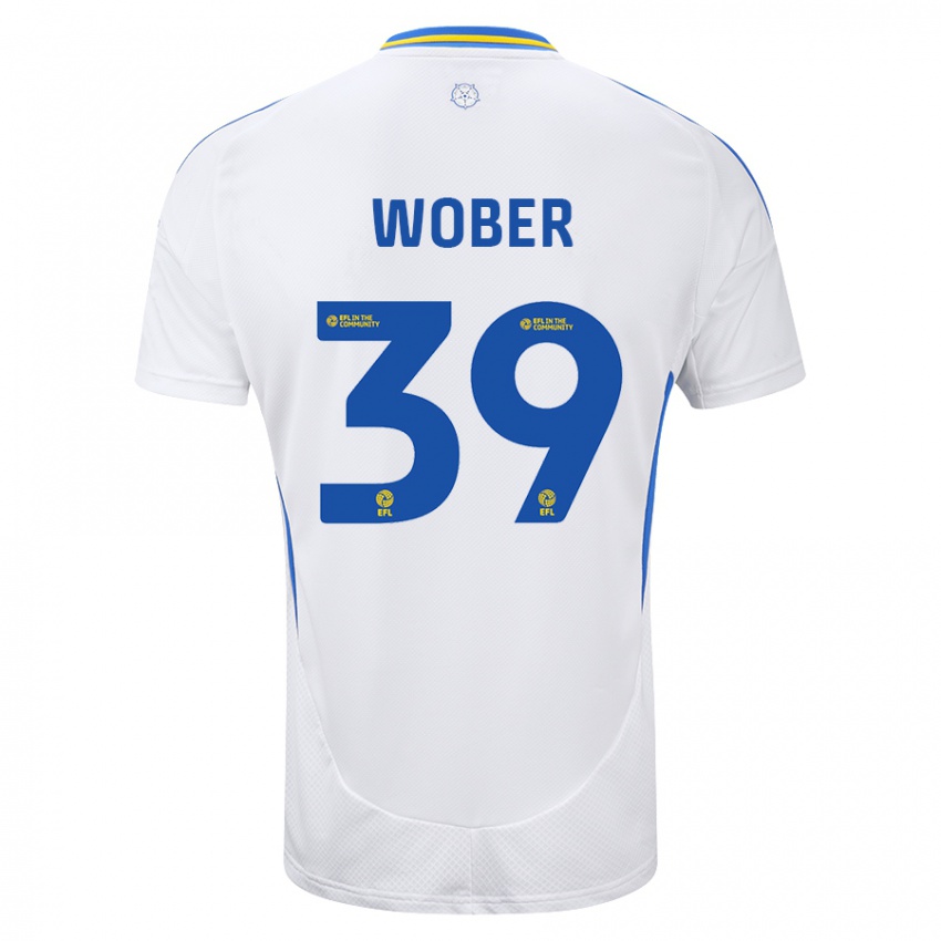 Dětské Maximilian Wöber #39 Bílá Modrá Domů Hráčské Dresy 2024/25 Dres