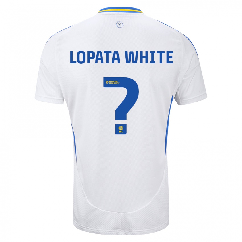 Dětské Reuben Lopata-White #0 Bílá Modrá Domů Hráčské Dresy 2024/25 Dres