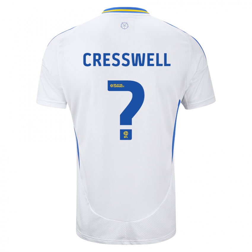 Dětské Alfie Cresswell #0 Bílá Modrá Domů Hráčské Dresy 2024/25 Dres