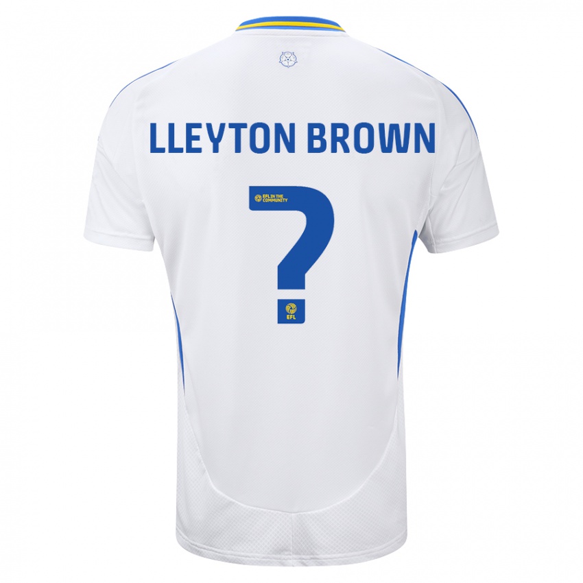 Dětské Lleyton Brown #0 Bílá Modrá Domů Hráčské Dresy 2024/25 Dres