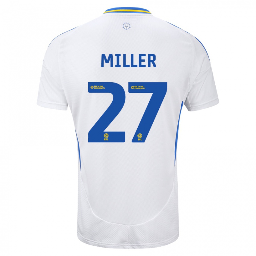 Dětské Amari Miller #27 Bílá Modrá Domů Hráčské Dresy 2024/25 Dres