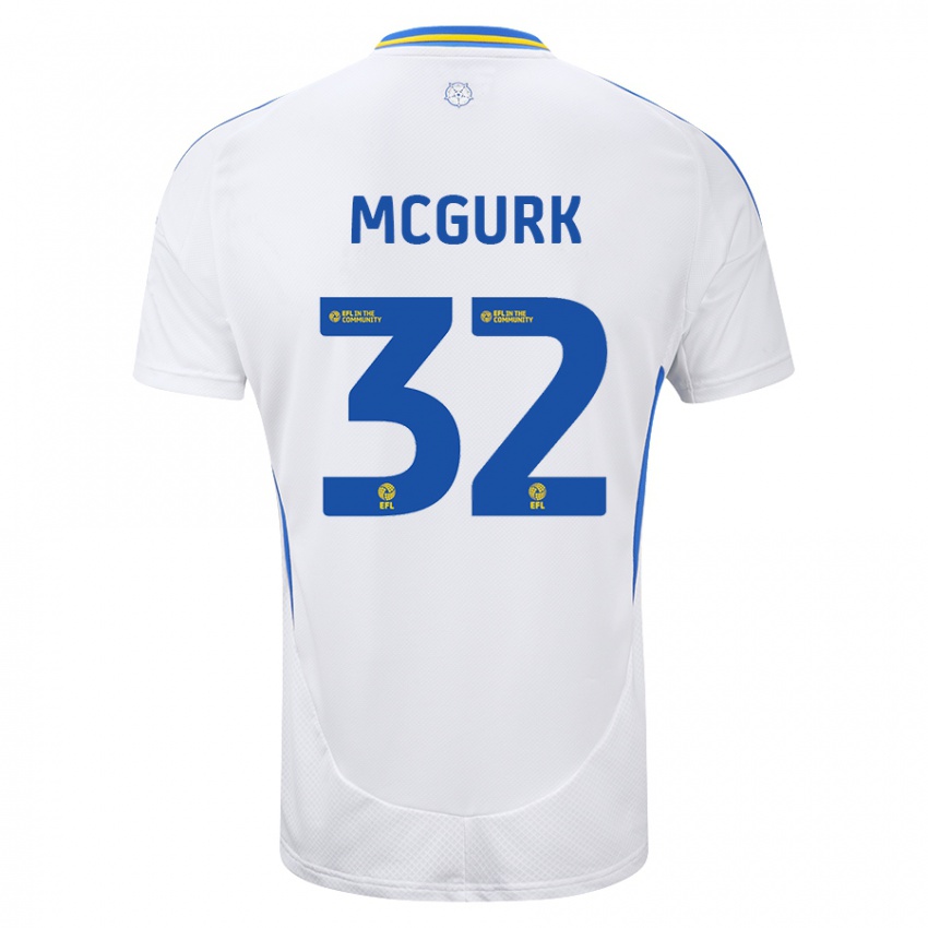 Dětské Sean Mcgurk #32 Bílá Modrá Domů Hráčské Dresy 2024/25 Dres