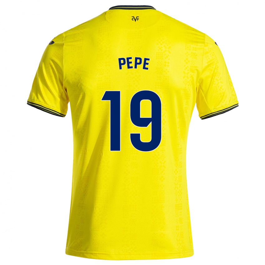 Dětské Nicolas Pepe #19 Žlutá Černá Domů Hráčské Dresy 2024/25 Dres