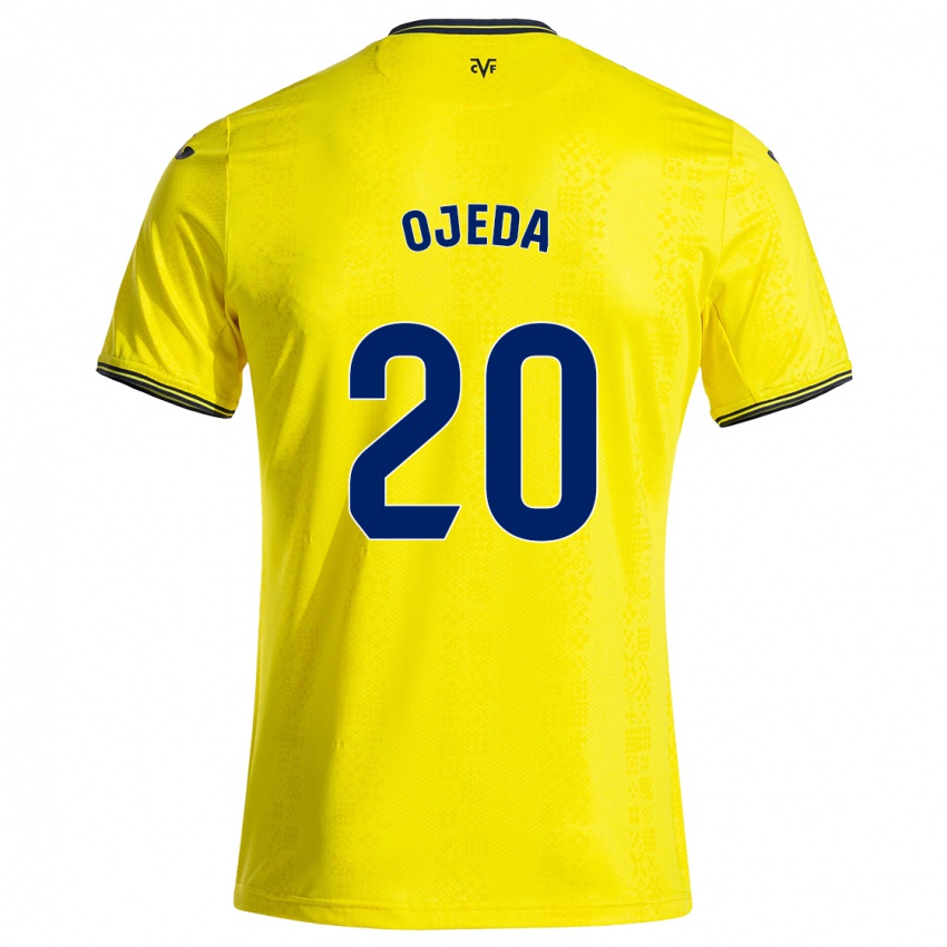 Dětské Thiago Ojeda #20 Žlutá Černá Domů Hráčské Dresy 2024/25 Dres