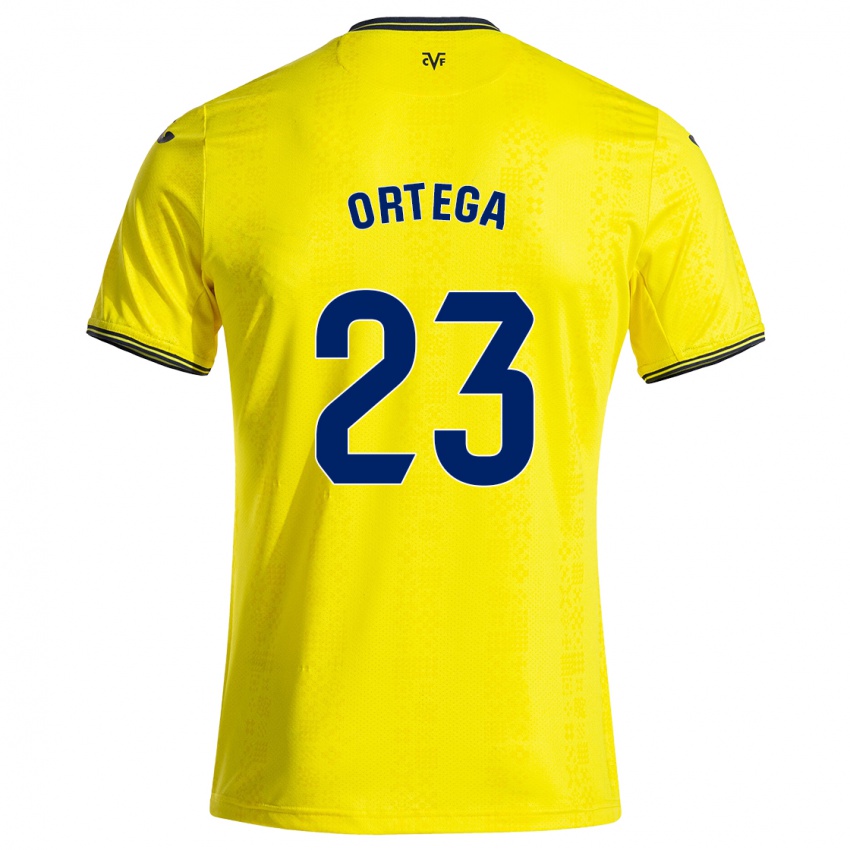 Dětské Jordi Ortega #23 Žlutá Černá Domů Hráčské Dresy 2024/25 Dres