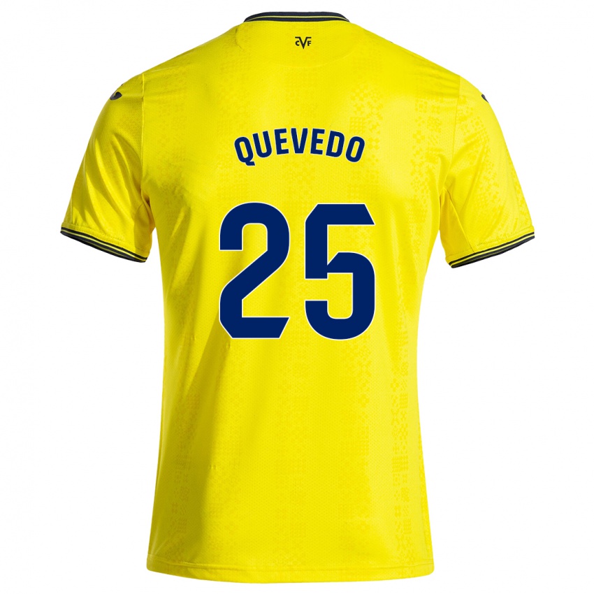 Dětské Alex Quevedo #25 Žlutá Černá Domů Hráčské Dresy 2024/25 Dres