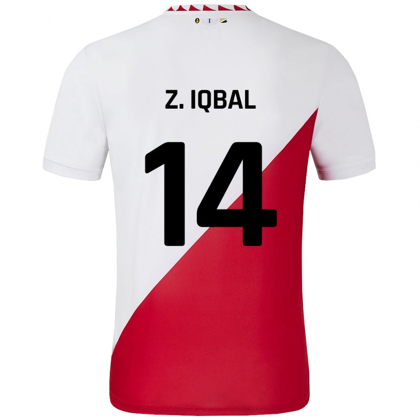 Dětské Zidane Iqbal #14 Bílá Červená Domů Hráčské Dresy 2024/25 Dres