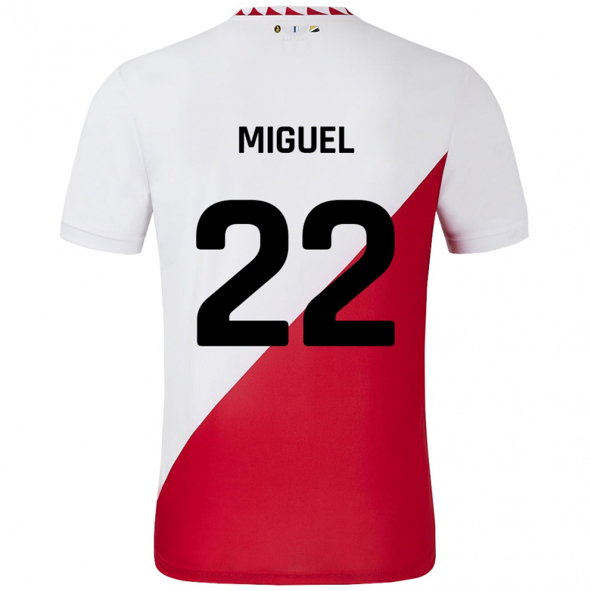 Dětské Miguel Rodríguez #22 Bílá Červená Domů Hráčské Dresy 2024/25 Dres