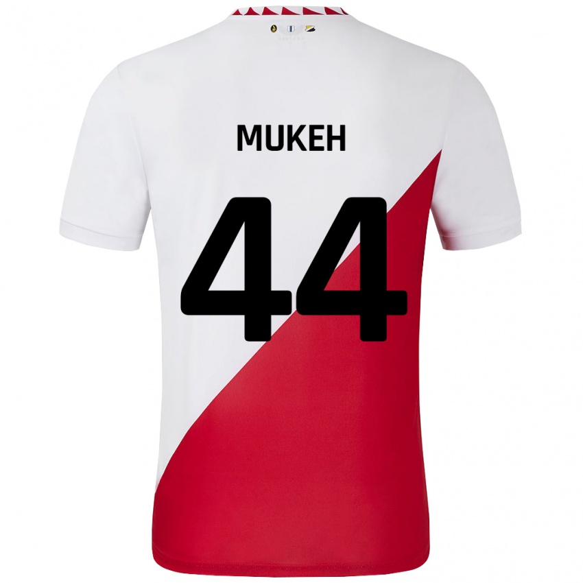 Dětské Joshua Mukeh #44 Bílá Červená Domů Hráčské Dresy 2024/25 Dres