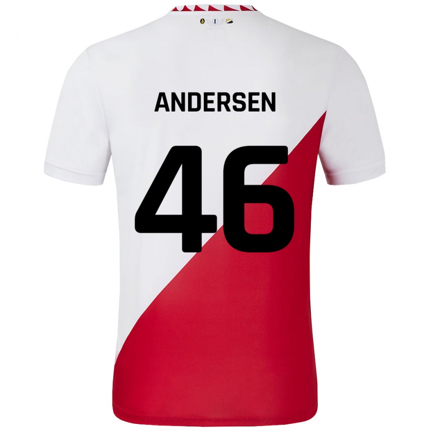 Dětské Silas Andersen #46 Bílá Červená Domů Hráčské Dresy 2024/25 Dres