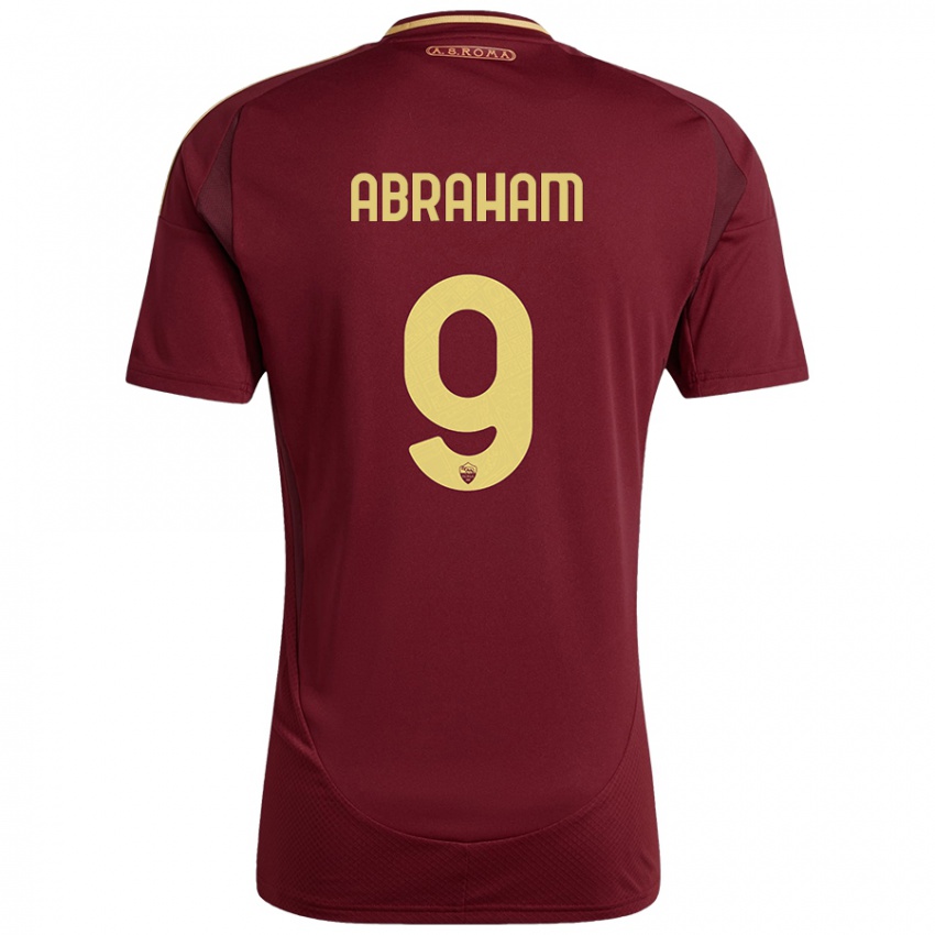 Dětské Tammy Abraham #9 Červená Hnědá Zlatá Domů Hráčské Dresy 2024/25 Dres