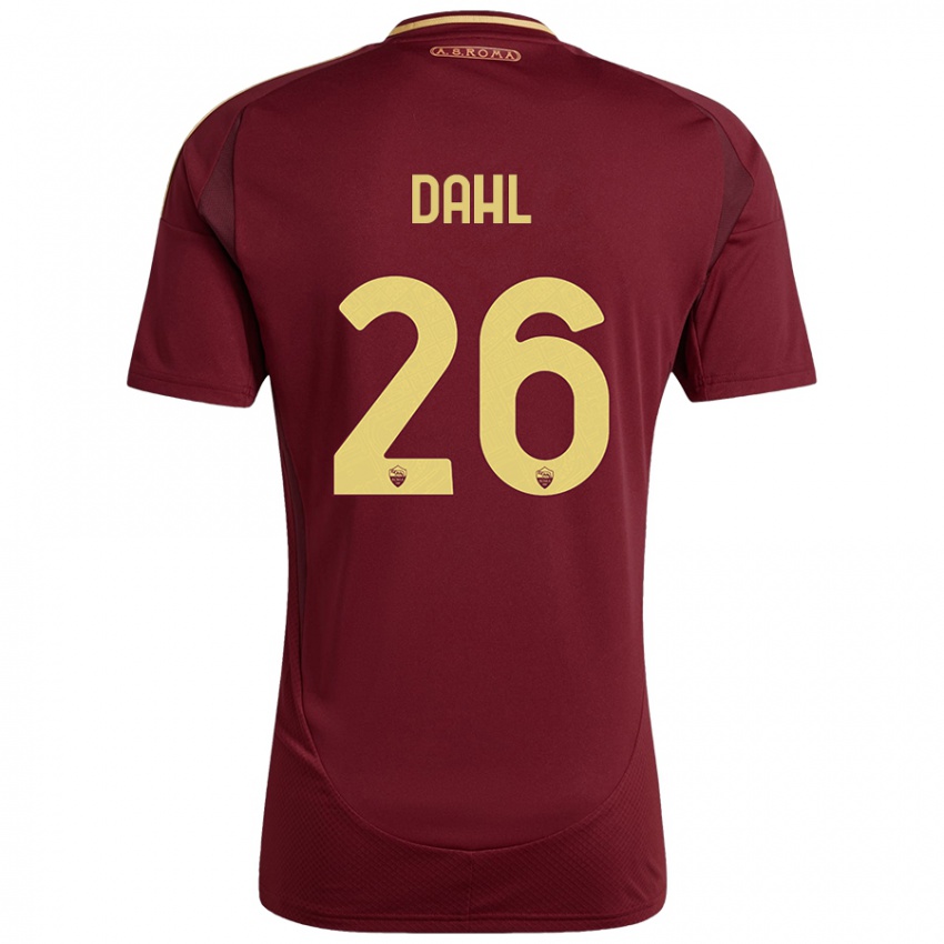 Dětské Samuel Dahl #26 Červená Hnědá Zlatá Domů Hráčské Dresy 2024/25 Dres