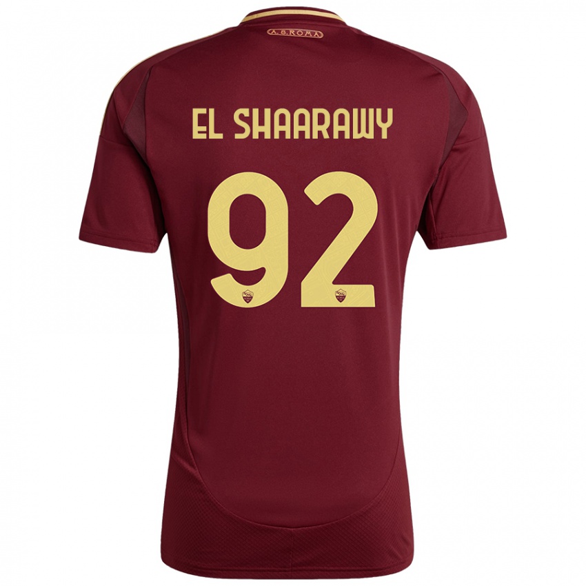 Dětské Stephan El Shaarawy #92 Červená Hnědá Zlatá Domů Hráčské Dresy 2024/25 Dres