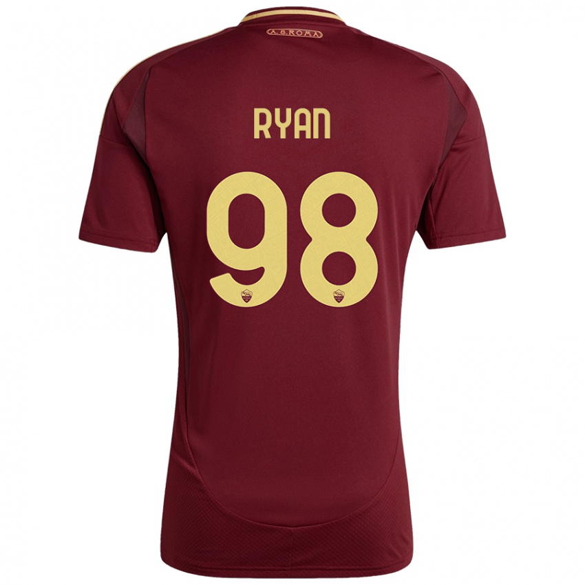 Dětské Mathew Ryan #98 Červená Hnědá Zlatá Domů Hráčské Dresy 2024/25 Dres