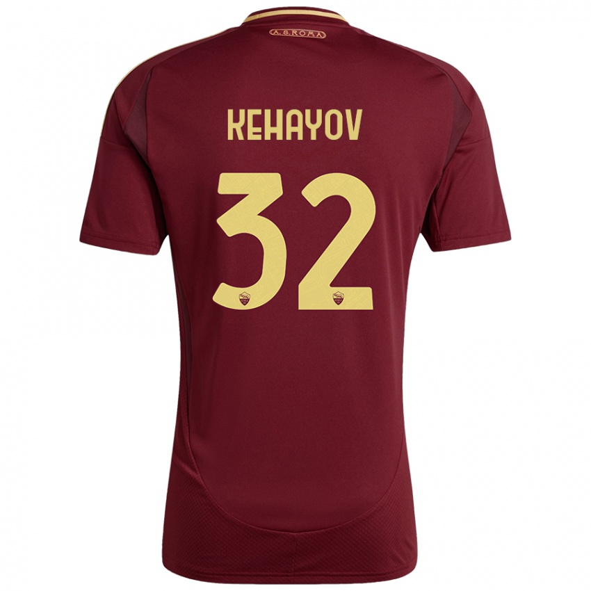 Dětské Atanas Kehayov #32 Červená Hnědá Zlatá Domů Hráčské Dresy 2024/25 Dres