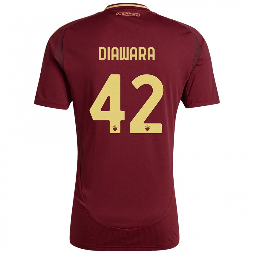 Dětské Amadou Diawara #42 Červená Hnědá Zlatá Domů Hráčské Dresy 2024/25 Dres