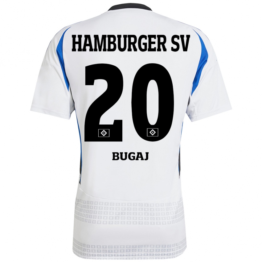 Dětské Jan-Luca Bugaj #20 Bílá Modrá Domů Hráčské Dresy 2024/25 Dres