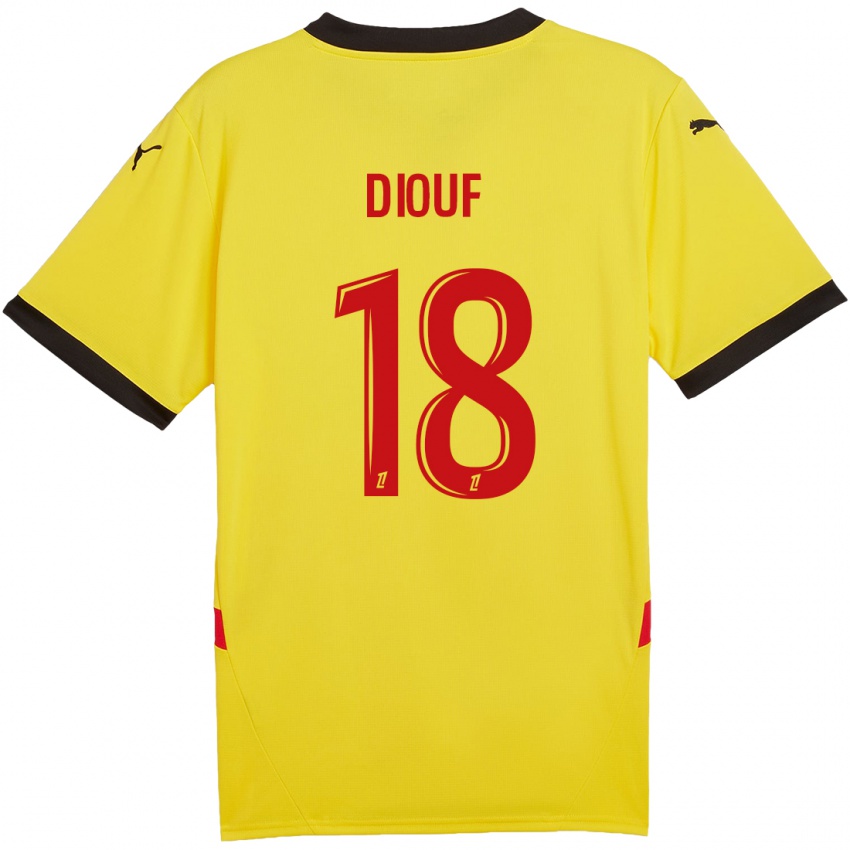 Dětské Andy Diouf #18 Žlutá Červená Domů Hráčské Dresy 2024/25 Dres