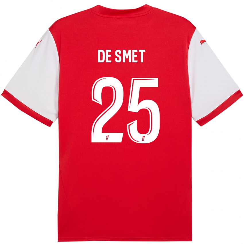 Dětské Thibault De Smet #25 Červená Bílá Domů Hráčské Dresy 2024/25 Dres